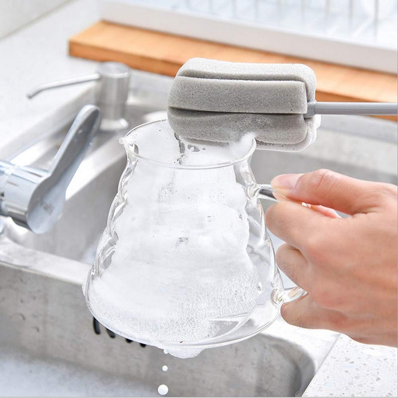 Foshine Brush Bottle 2 Pack 1 Long 1 Short Cleaning Brush Wine Glass Sponge 2 Pack Traceless Hook - Image 4